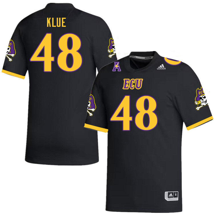 Men #48 Grayson Klue ECU Pirates 2023 College Football Jerseys Stitched-Black